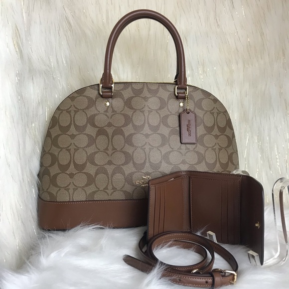 COACH SIG LARGE SIERRA SATCHEL & SMALL WALLET SET - Picture 3 of 8